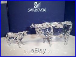 Swarovski Very Rare Cow & Calf Set Retired 905775 & 0905776 Bnib Coa
