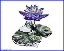 Swarovski Waterlily Blue Violet Lotus Flower Crystal Authentic MIB 1141630