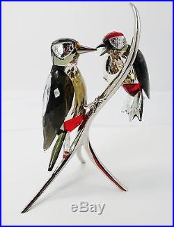 Swarvoski Crystal Woodpeckers Figurine With Box A19