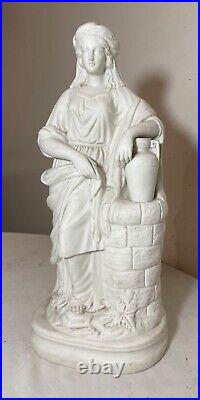 Tall antique 19th century parian porcelain lady European figural statue figure