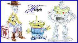 Toy Story Sheriff Woody, Buzz Lightyear, Alien 2019 Swarovski Crystal 3 Pc Set
