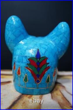 Turquoise Bastet Head, Ancient Egyptian Cat, Bastet the cat, Egyptian Goddess Turquoise Bastet Head, Ancient Egyptian Cat, Bastet the cat, Egyptian Goddess