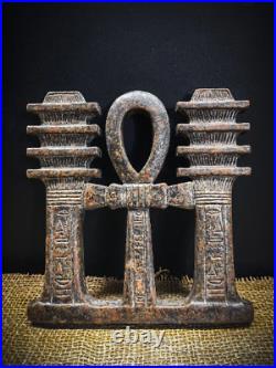 Two Djeds and The Ankh (key of life), Ankh key, Egyptian Djed, Handmade decor