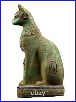 UNIQUE ANCIENT EGYPTIAN ANTIQUE Statue Goddess Bastet Cat Isis Scarab