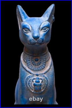 UNIQUE ANCIENT EGYPTIAN ANTIQUE Statue Goddess Bastet Cat Winged Scarab