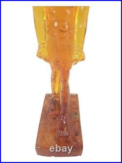 UNIQUE ANCIENT EGYPTIAN ANTIQUE Statue Yellow Amber Percious God Anubis