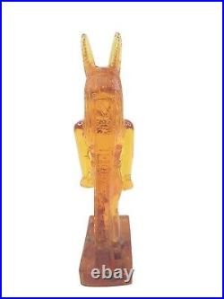 UNIQUE ANCIENT EGYPTIAN ANTIQUE Statue Yellow Amber Percious God Anubis