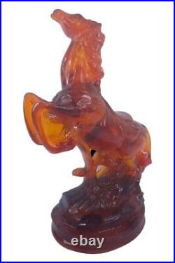 UNIQUE ANCIENT EGYPTIAN ANTIQUE Statue Yellow Amber Percious Horses