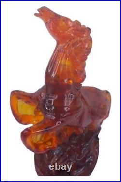 UNIQUE ANCIENT EGYPTIAN ANTIQUE Statue Yellow Amber Percious Horses