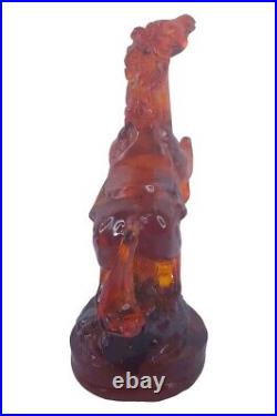 UNIQUE ANCIENT EGYPTIAN ANTIQUE Statue Yellow Amber Percious Horses