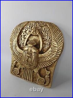 UNIQUE ANCIENT EGYPTIAN SCARAB Winged Beetle Protect Symbol Carving Hieroglyphic