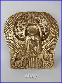 UNIQUE ANCIENT EGYPTIAN SCARAB Winged Beetle Protect Symbol Carving Hieroglyphic