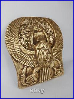 UNIQUE ANCIENT EGYPTIAN SCARAB Winged Beetle Protect Symbol Carving Hieroglyphic