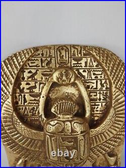 UNIQUE ANCIENT EGYPTIAN SCARAB Winged Beetle Protect Symbol Carving Hieroglyphic