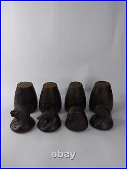 UNIQUE ANTIQUE ANCIENT EGYPTIAN 4 Canopic Jars Box Isis God Anubis Heavy Stone
