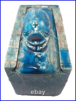 UNIQUE ANTIQUE ANCIENT EGYPTIAN Box 4 Canopic Jars Winged Scarab Hieroglyphic