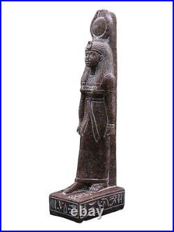 UNIQUE ANTIQUE ANCIENT EGYPTIAN Heavy Granite Goddess Isis Magic Hieroglyphic