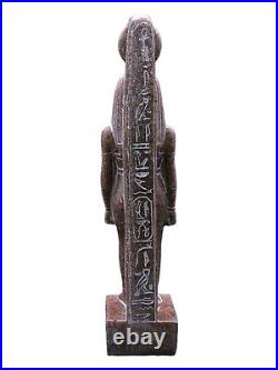 UNIQUE ANTIQUE ANCIENT EGYPTIAN Heavy Granite Goddess Isis Magic Hieroglyphic