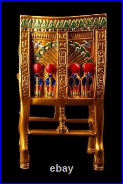 UNIQUE ANTIQUE ANCIENT EGYPTIAN King Tutankhamun Throne with Goddess Sekhmet