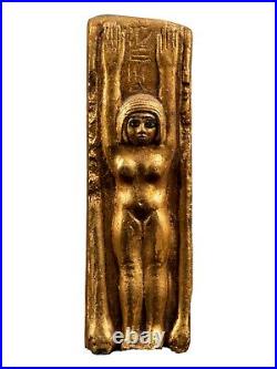 UNIQUE ANTIQUE ANCIENT EGYPTIAN Queen Swimming Heavy Stone Magic Hieroglyphic