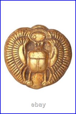 UNIQUE ANTIQUE ANCIENT EGYPTIAN Statue Gold Scarab Winged Magic Hieroglyphic