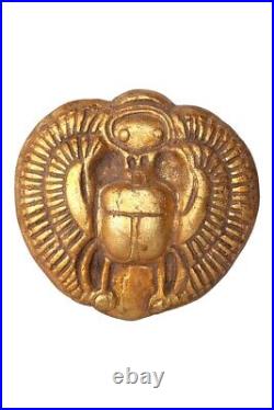 UNIQUE ANTIQUE ANCIENT EGYPTIAN Statue Gold Scarab Winged Magic Hieroglyphic