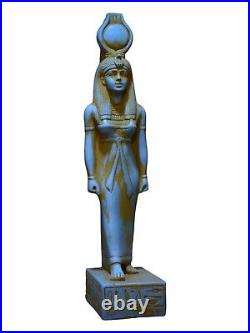 UNIQUE ANTIQUE ANCIENT EGYPTIAN Statue Stone Goddess Isis Magic Hieroglyphic