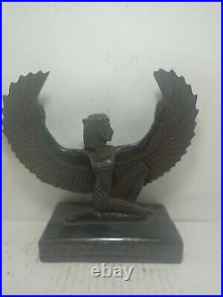 UNIQUE ANTIQUE ANCIENT EGYPTIAN Statue Stone Isis Winged Good Health