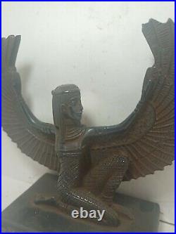 UNIQUE ANTIQUE ANCIENT EGYPTIAN Statue Stone Isis Winged Good Health