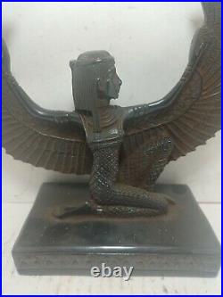 UNIQUE ANTIQUE ANCIENT EGYPTIAN Statue Stone Isis Winged Good Health