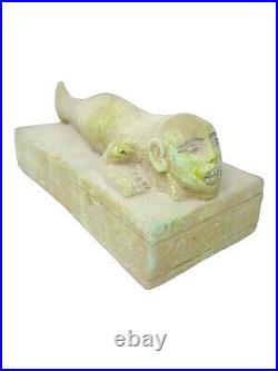 UNIQUE ANTIQUE ANCIENT EGYPTIAN Statue Stone Seth with Head Fish