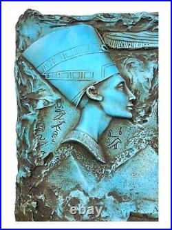 UNIQUE ANTIQUE ANCIENT EGYPTIAN Stela Queen Nefertiti God Thoth Symbol Scarab