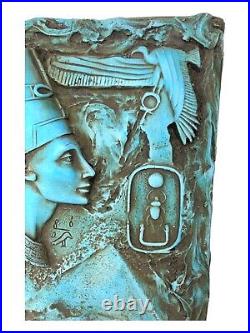 UNIQUE ANTIQUE ANCIENT EGYPTIAN Stela Queen Nefertiti God Thoth Symbol Scarab