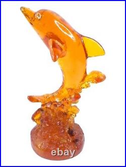 UNIQUE ANTIQUE EGYPTIAN STATUE Small Amber Percious Yellow Dolphin