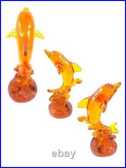 UNIQUE ANTIQUE EGYPTIAN STATUE Small Amber Percious Yellow Dolphin