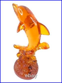 UNIQUE ANTIQUE EGYPTIAN STATUE Small Amber Percious Yellow Dolphin