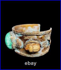 Unique Handmade Egyptian Bracelet with the Egyptian Scarab