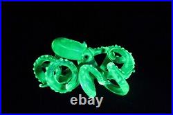 Uranium Glass Octopus Pendant Uranium Vaseline Glass Figurine Octopus Glass UV