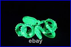 Uranium Glass Octopus Pendant Uranium Vaseline Glass Figurine Octopus Glass UV