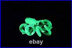 Uranium Glass Octopus Pendant Uranium Vaseline Glass Figurine Octopus Glass UV