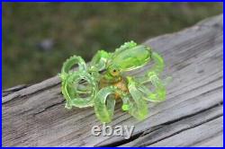 Uranium Glass Octopus Pendant Uranium Vaseline Glass Figurine Octopus Glass UV