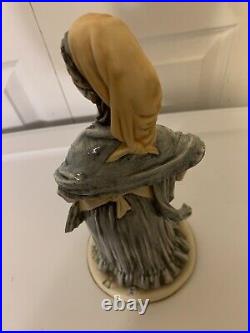 VINTAGE B. MERLI FIGURINE LADY WITH Bag Purse Shawl Head scarf 11 H Capodimonte