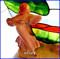 VINTAGE ITALIAN MADE LADY FIGURAL TABLE LAMP CAPODEMONTE 36983 With SWITCH ON LEAD