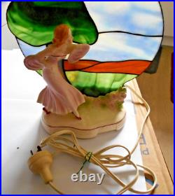 VINTAGE ITALIAN MADE LADY FIGURAL TABLE LAMP CAPODEMONTE 36983 With SWITCH ON LEAD