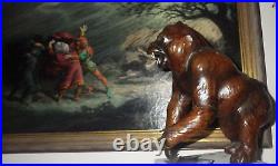 VINTAGE LEATHER GORILLA APE Monkey KING KONG AMAZING DETAIL VERY RARE HAND MADE