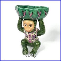 VTG Andrea By Sadek Chinoiserie Monkey Bowl Hand Painted Porcelain Soap Trinket