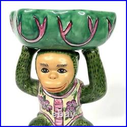 VTG Andrea By Sadek Chinoiserie Monkey Bowl Hand Painted Porcelain Soap Trinket