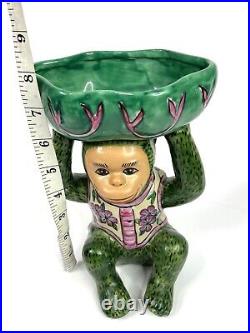 VTG Andrea By Sadek Chinoiserie Monkey Bowl Hand Painted Porcelain Soap Trinket