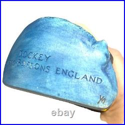 VTG Bosson JOCKEY Head Bust 1990 England Chalkware RARE 1st Edition SPLIT CAP