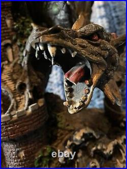 VTG De Capoli Dragon With Castle Statue Collectible Mythical Magical Dragon